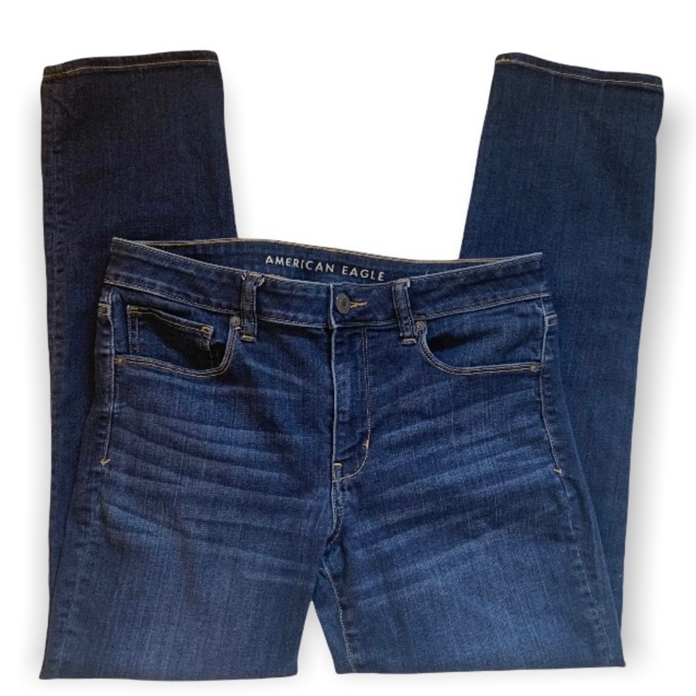 American Eagle Next Level Stretch Dark Wash Jeans Size 12 Short